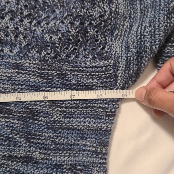 Tribal Blue Knit Fringe Sweater Small - Picture 3 of 7